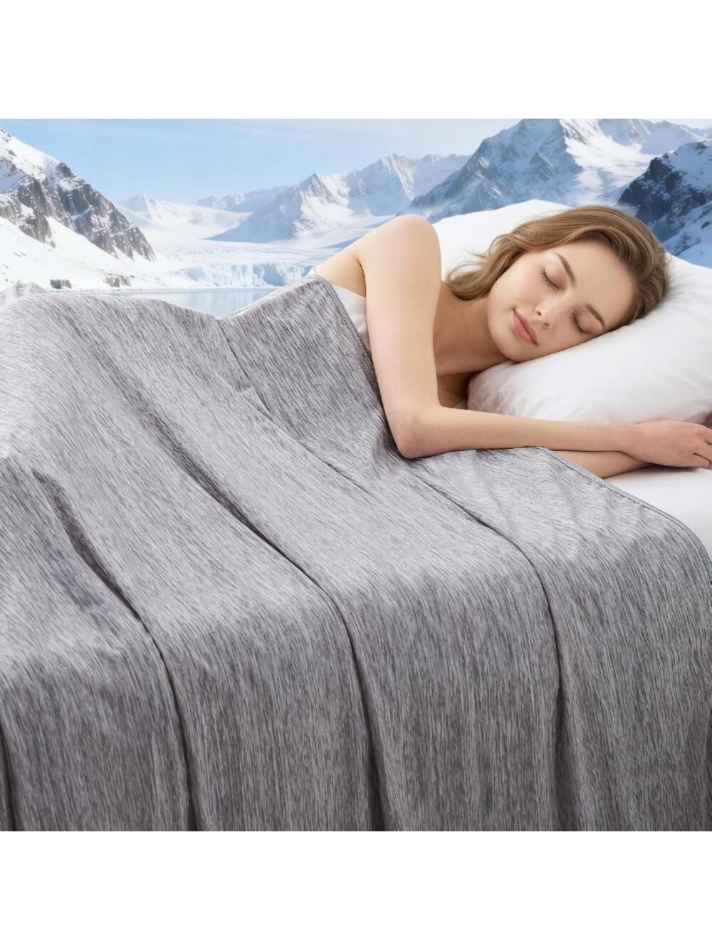 Queen Size Cooling Blanket for Hot Sleepers - Absorbs Heat, 90x90 Inches, Dark